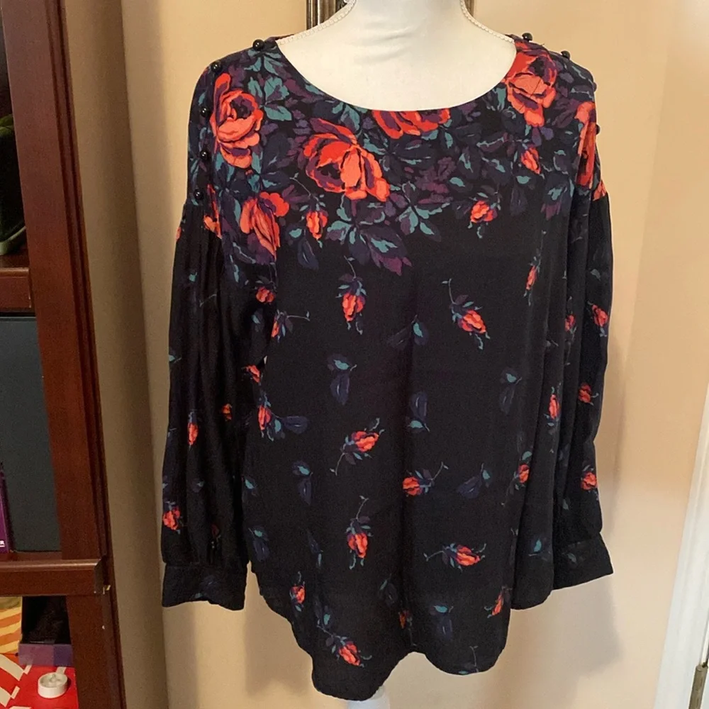 Maeve Anthropologie Floral Top Size Large - Picture 2 of 4